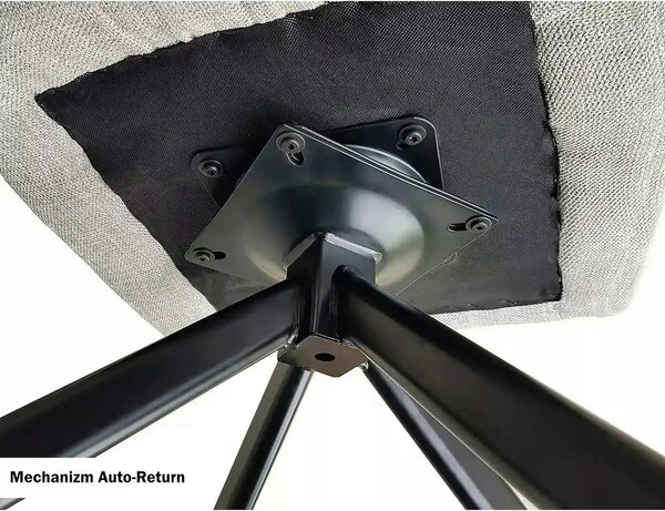 Scaun NOTTI, gri/negru, stofa clasica/metal, 55x45x83 cm