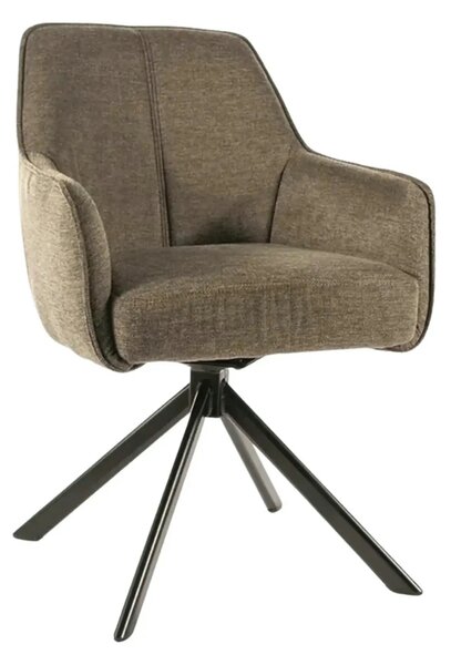 Scaun NOTTI, verde maslin/negru, stofa clasica/metal, 55x45x83 cm