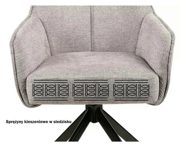 Scaun NOTTI, verde maslin/negru, stofa clasica/metal, 55x45x83 cm