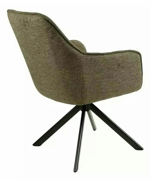 Scaun NOTTI, verde maslin/negru, stofa clasica/metal, 55x45x83 cm