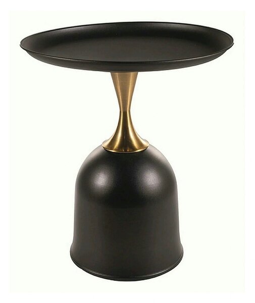 Masuta cafea LIBRA, negru/auriu, metal, 51x61 cm