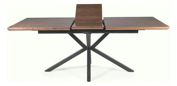 Masa extensibila LOGAN, nuc/negru mat, 160/200x90x75 cm