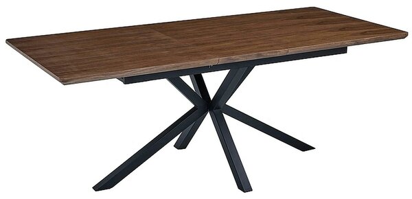 Masa extensibila LOGAN, nuc/negru mat, 160/200x90x75 cm