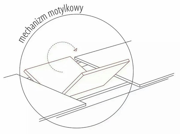 Masa extensibila LOGAN, nuc/negru mat, 160/200x90x75 cm