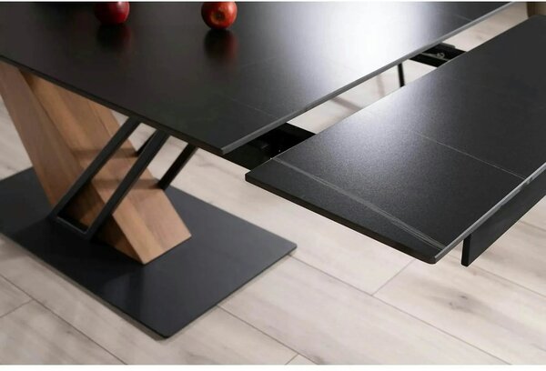 Masa extensibila moderna GENESIS, negru/stejar, 180/240x90x76 cm