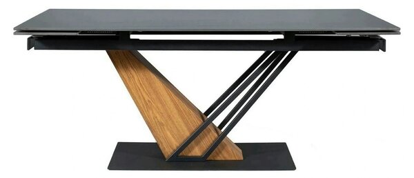 Masa extensibila moderna GENESIS, negru/stejar, 180/240x90x76 cm