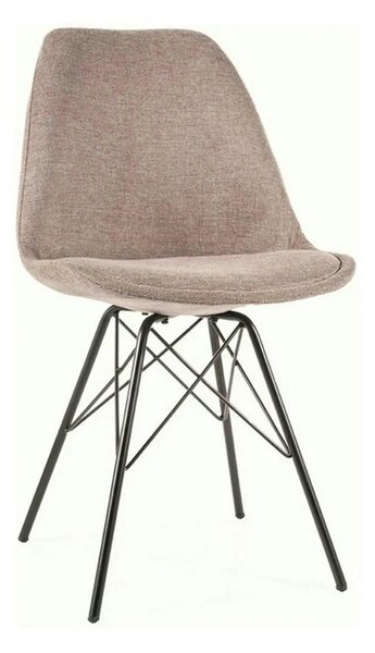 Scaun KEN, bej/negru, stofa clasica/metal, 49x40x85 cm