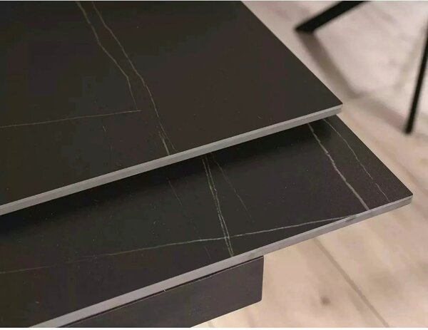 Masa extensibila moderna GENESIS, negru/stejar, 180/240x90x76 cm