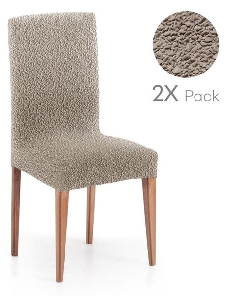 Set 2 huse scaun bielastice 40-50cm (sezut si spatar), Premium ROC, C/11 Bej inchis