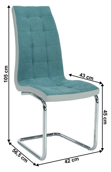 Scaun de sufragerie Santa new (mentol + gri). 772782
