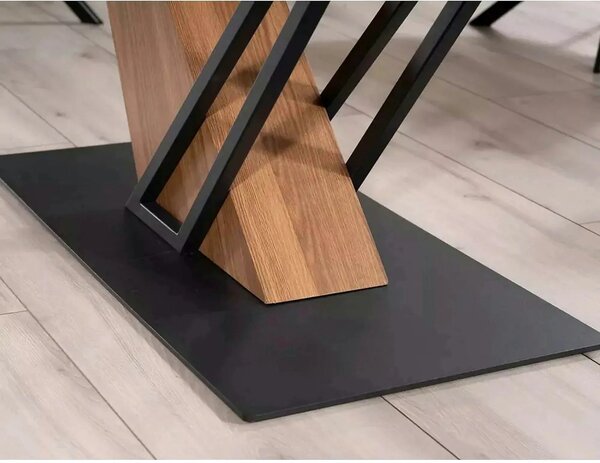 Masa extensibila moderna GENESIS, negru/stejar, 180/240x90x76 cm
