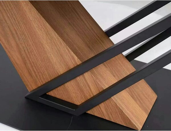 Masa extensibila moderna GENESIS, negru/stejar, 180/240x90x76 cm