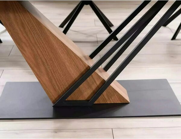 Masa extensibila moderna GENESIS, negru/stejar, 180/240x90x76 cm