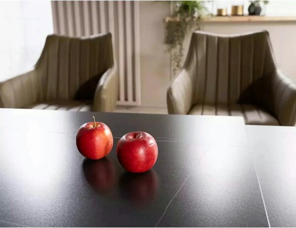 Masa extensibila moderna GENESIS, negru/stejar, 180/240x90x76 cm