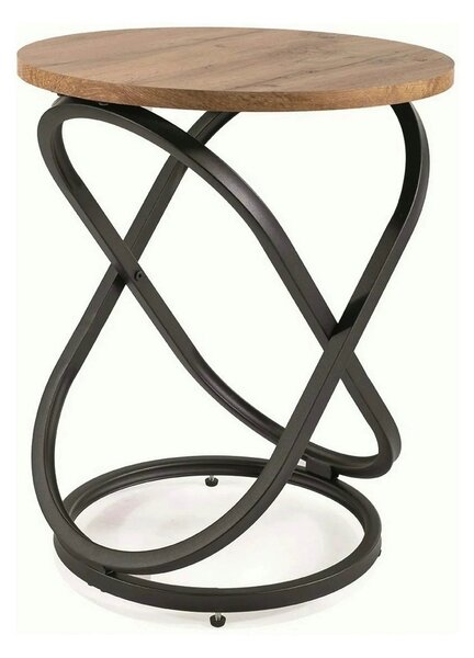 Masuta cafea EOS E, stejar artisan/negru mat, 45x55 cm