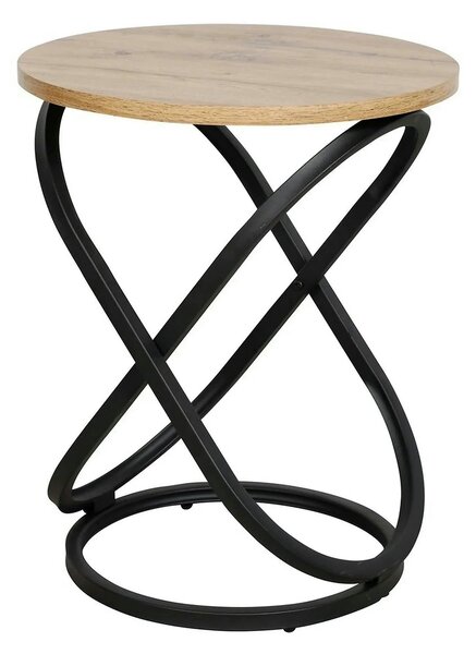Masuta cafea EOS E, stejar artisan/negru mat, 45x55 cm