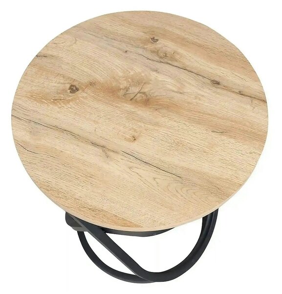 Masuta cafea EOS E, stejar artisan/negru mat, 45x55 cm