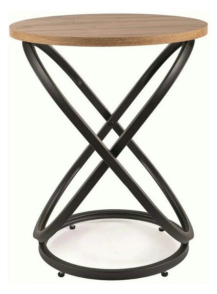 Masuta cafea EOS E, stejar artisan/negru mat, 45x55 cm