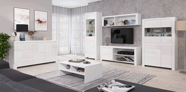 Comodă Lafer 2D3S (alb lucios). Promo -10%. 1034133