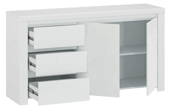 Comodă Lafer 2D3S (alb lucios). Promo -10%. 1034133