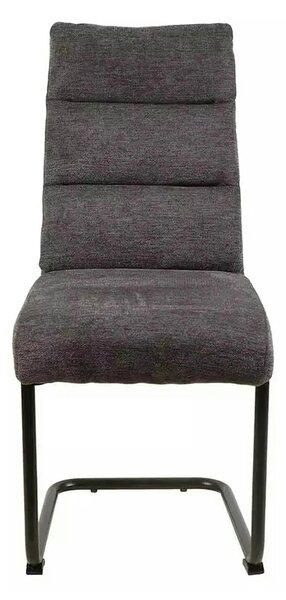Scaun BERRY, gri inchis/negru, stofa/metal, 44x44x97 cm