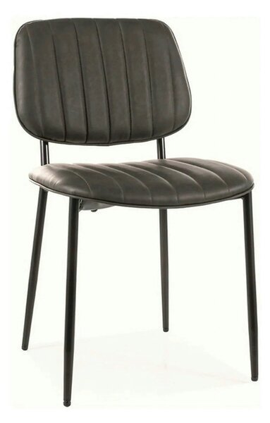 Scaun BEN, gri inchis/negru, piele ecologica/metal, 46x42x81 cm