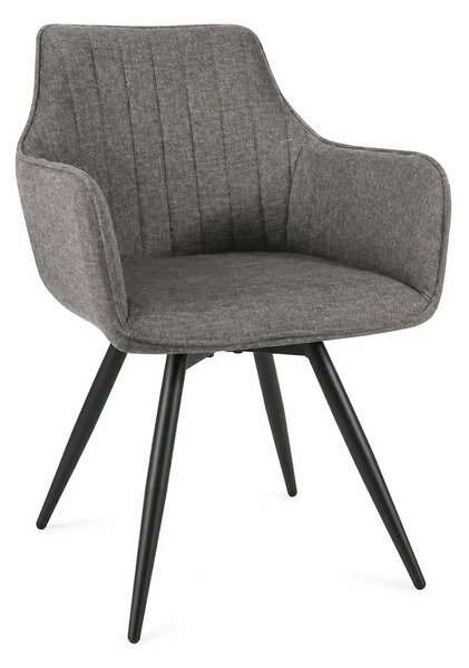 Scaun BALLO, gri inchis/negru, stofa clasica/metal, 56x45x84 cm