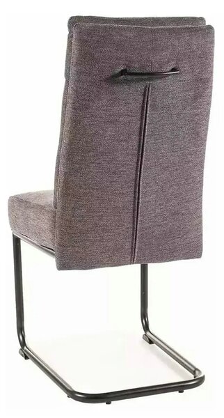 Scaun BERRY, gri inchis/negru, stofa/metal, 44x44x97 cm