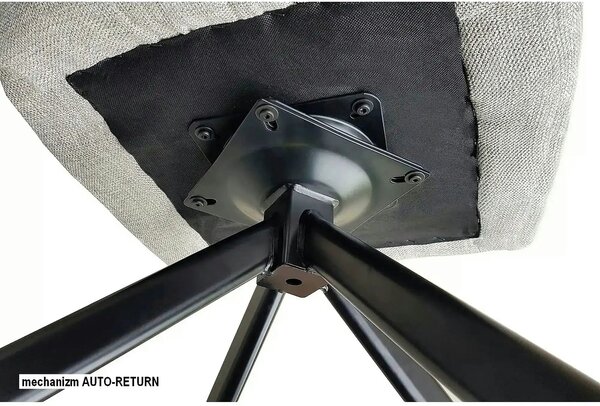 Scaun living rotativ AZALIA, bej/negru, stofa clasica/metal, 61x58x86