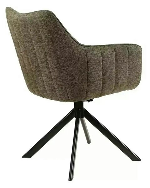 Scaun rotativ AZALIA, verde olive/negru, stofa clasica/metal, 61x58x86