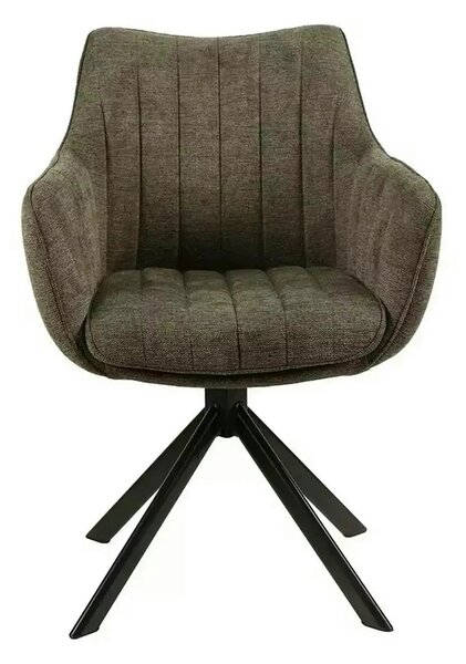 Scaun rotativ AZALIA, verde olive/negru, stofa clasica/metal, 61x58x86