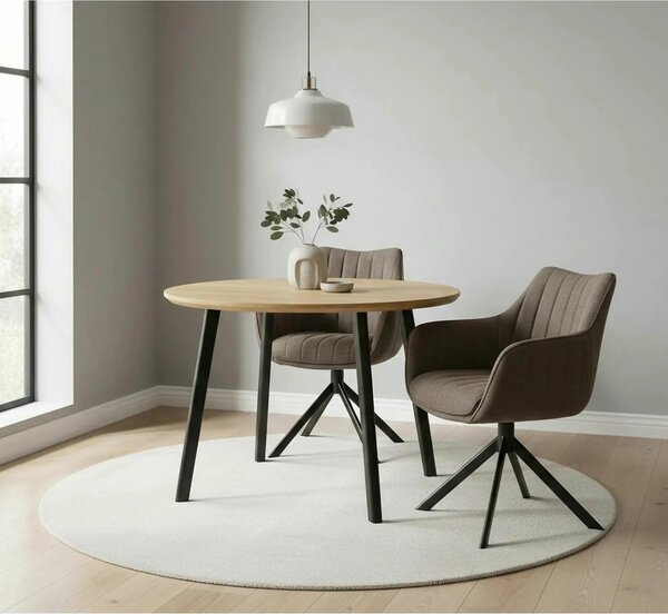 Scaun rotativ AZALIA, verde olive/negru, stofa clasica/metal, 61x58x86