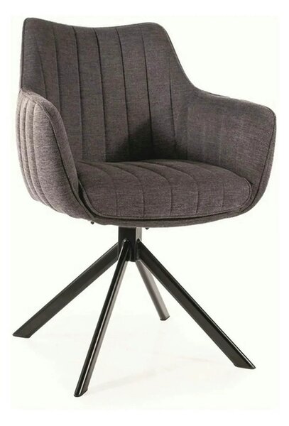Scaun rotativ AZALIA, gri inchis/negru, stofa/metal, 61x58x86 cm