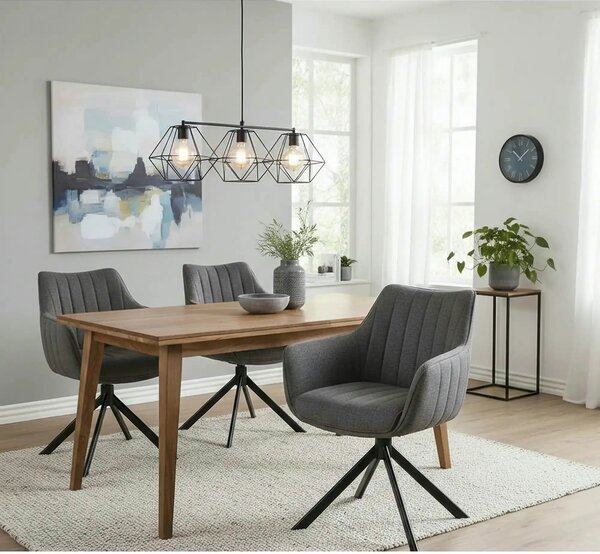 Scaun rotativ AZALIA, gri inchis/negru, stofa/metal, 61x58x86 cm