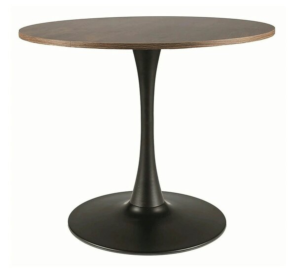 Masa rotunda lemn bucatarie AMADEO II, nuc/negru mat, 90x76 cm