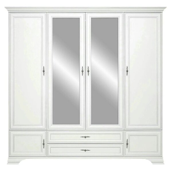 Dulap dressing alb IDENTO, PAL, cu 6 usi si 2 sertare, 227x61x225 cm