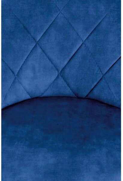 Scaun bar H101, albastru/negru, stofa catifelata/metal, 47x45x84/106 c
