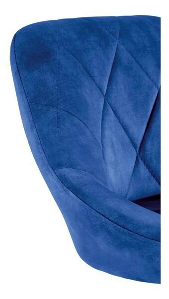 Scaun bar H101, albastru/negru, stofa catifelata/metal, 47x45x84/106 c
