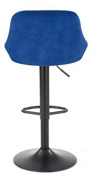 Scaun bar H101, albastru/negru, stofa catifelata/metal, 47x45x84/106 c