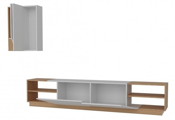 Ansamblu Comoda TV Zebra Alb-Teak