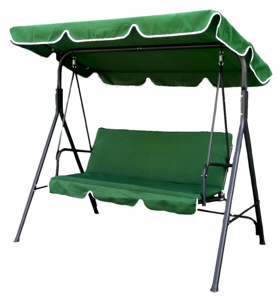 Balansoar gradina verde, 3 persoane, structura metal, 170 x 110 x 153 cm