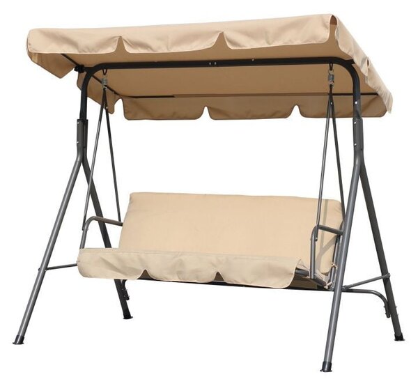 Balansoar gradina bej, 3 persoane, structura metal, 170 x 110 x 153 cm