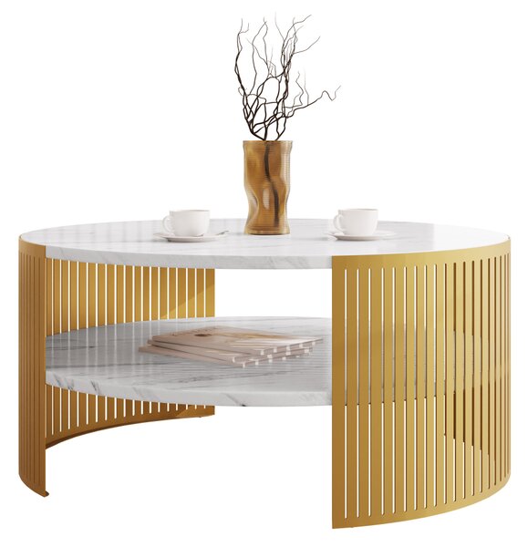 Măsuță de cafea Zentono Gold (auriu + Negru molet) . 1103774