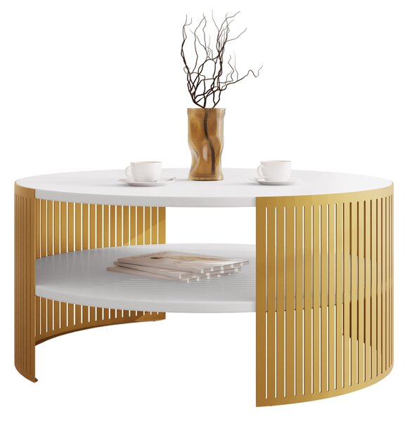Măsuță de cafea Zentono Gold (auriu + Alb arctic) . 1103773