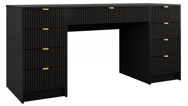 Masă de toaletă Rozoma Bis (Negru molet + auriu) . 1104582
