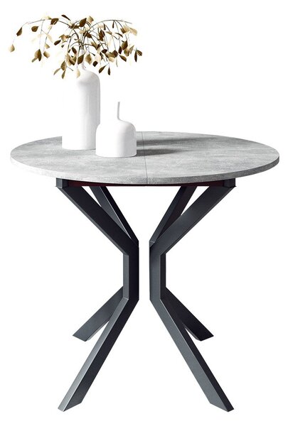 Masă sufragerie extensibilă 90 cm Kertare M 90 (Gri Marmură + Negru) (pentru 2-4 persoane). 1105353
