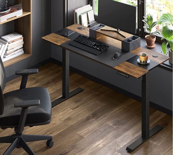BII6 - Masa de Birou 140x60x72-120 cm, inaltime reglabila, office industrial - Maro