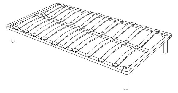 Picior metalic reglabil pentru somiera, Ø38,5 mm, H 175–335 mm, finisaj negru