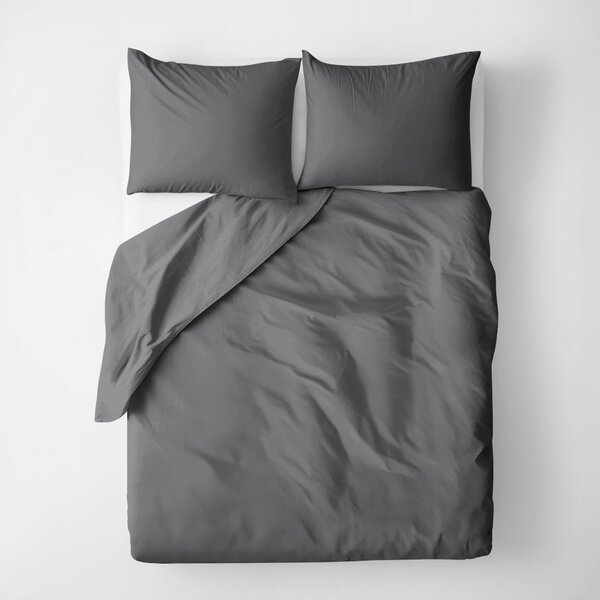 Goldea lenjerie de pat din 100% bumbac - gri închis 180 x 200 și 2buc 50 x 70 cm