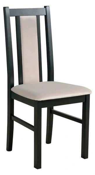 Scaun BOS 14, bej/negru, stofa clasica/lemn de fag, 43x40x94 cm